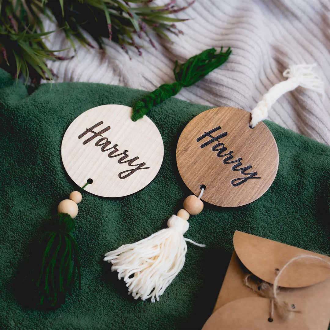 Personalized Wooden Musical Ornaments For Christmas Tree Decoration | Set Of 2