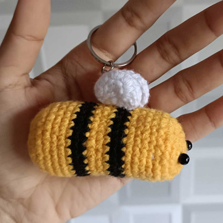 Handmade Crochet Honeybee Key Chain | Set Of 2