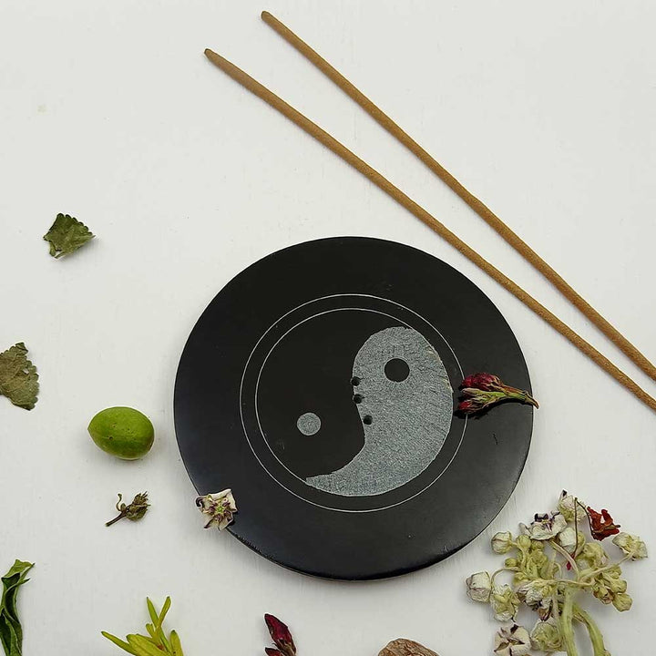 Handmade Black Bassam Simple Soapstone Incense Stick Holder | Set of 2