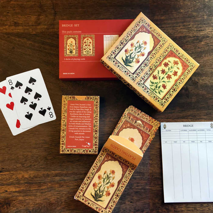 Coated Artistic Amer Fort Themed Bridge Playing Cards Set | Pack of 2