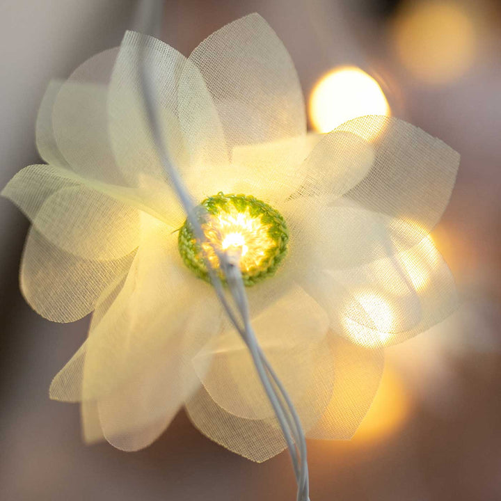 Handmade Crochet Green Rose Fairy Light