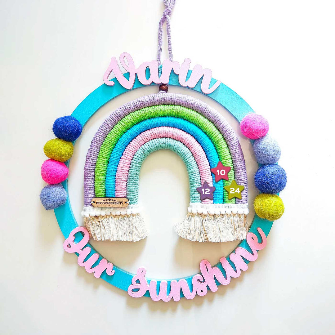 Macrame Ring Rainbow Personalized Kids' Nameplate