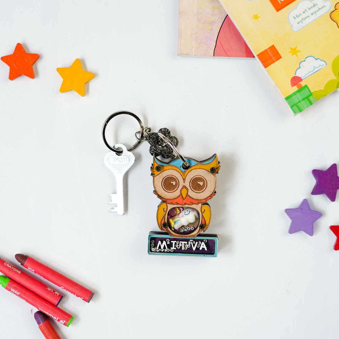 Personalized Cute Owl Keychain For Kids