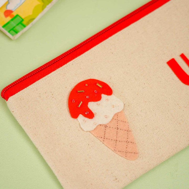 Personalized Icecream Theme Stationary Pouch