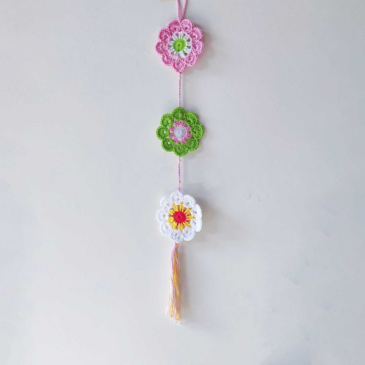 Handmade Floral Crochet Cotton Hanging For Christmas Wall Decoration