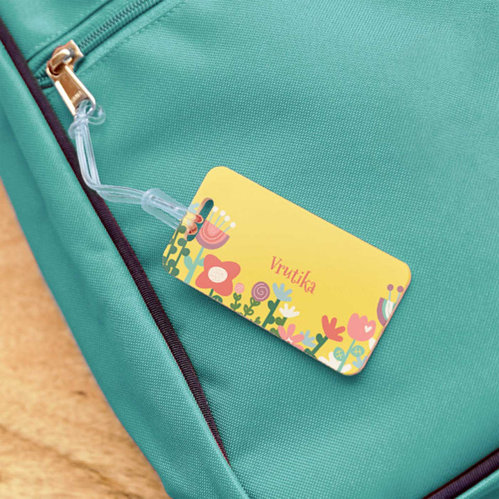 Personalized Flower Power Theme Bag Tag