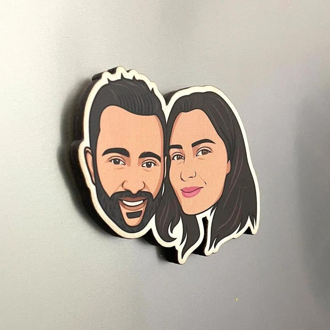 Personalised Printed Caricature Cutout Fridge Magnet