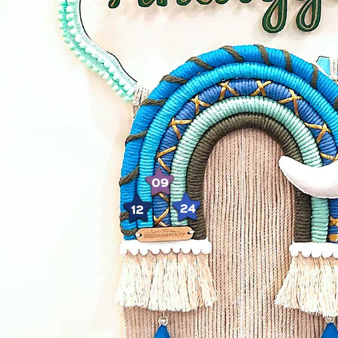 Macrame Cloud Rainbow Personalized Kids' Nameplate