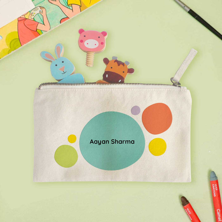 Personalized Zooboo Kids Theme Cotton Pencil Pouch