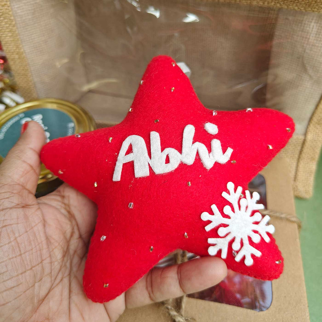 Personalized Christmas Star Ornament & Homemade Healthy Cookies Hamper | Xmas Gifting Ideas