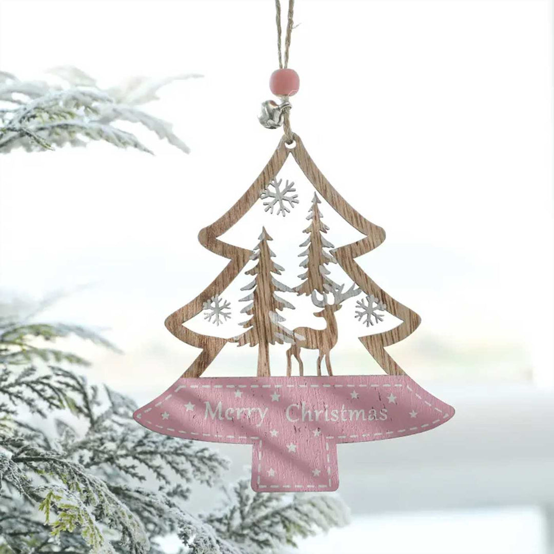 Handmade Minimal Cotton Candy Wooden Ornaments For Christmas Tree Decoration