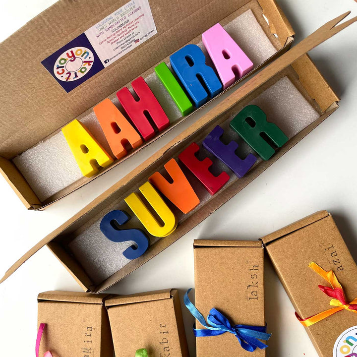 Personalized Name Non-Toxic Wax Crayons for Kids