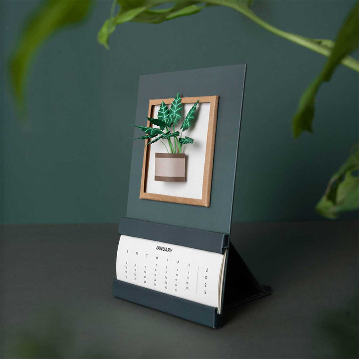 Handmade 3D Alocasias Polly Plant 2025 Desk Calendar