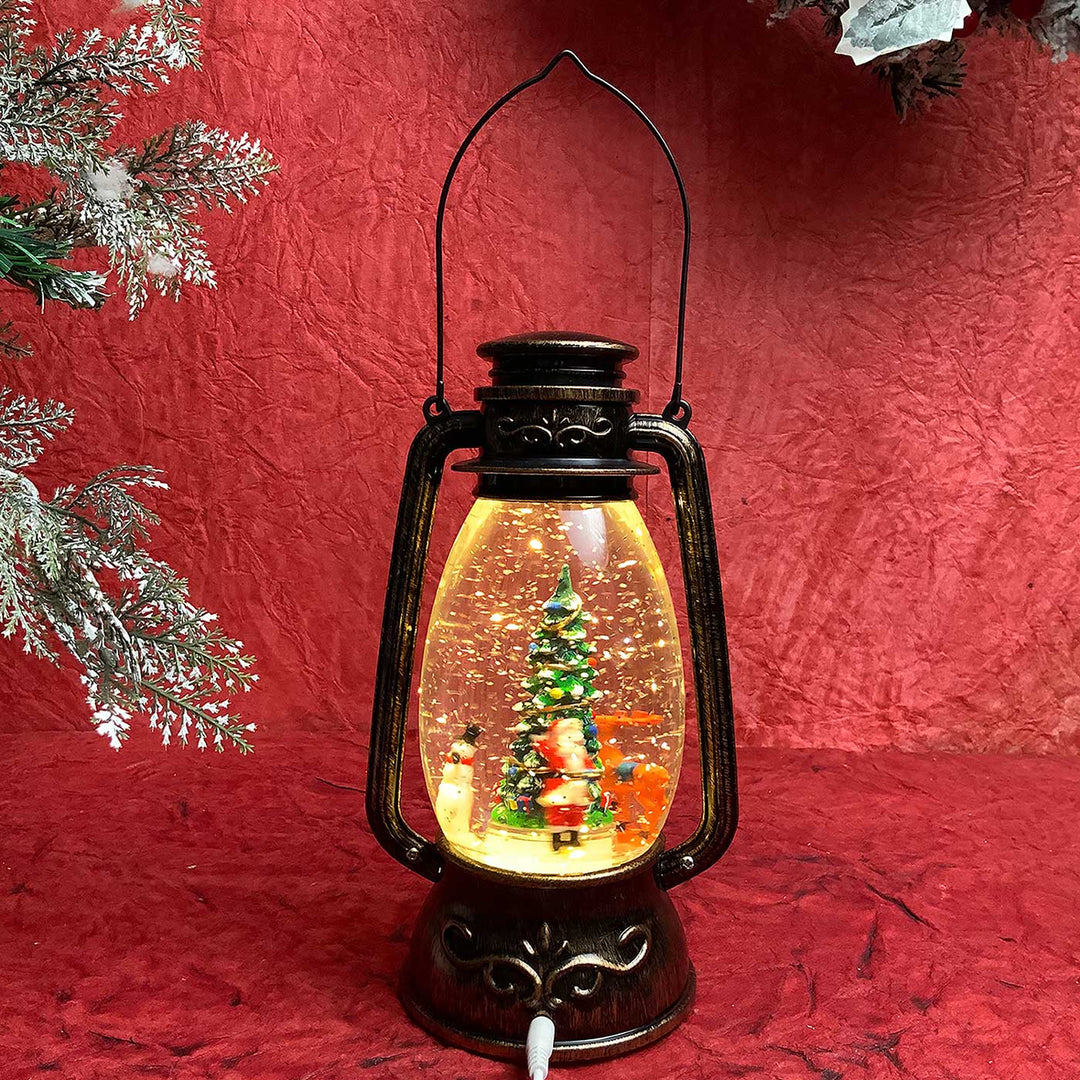 Trio Rotating Xmas Tree Musical Lantern Decor For Christmas Table Decoration