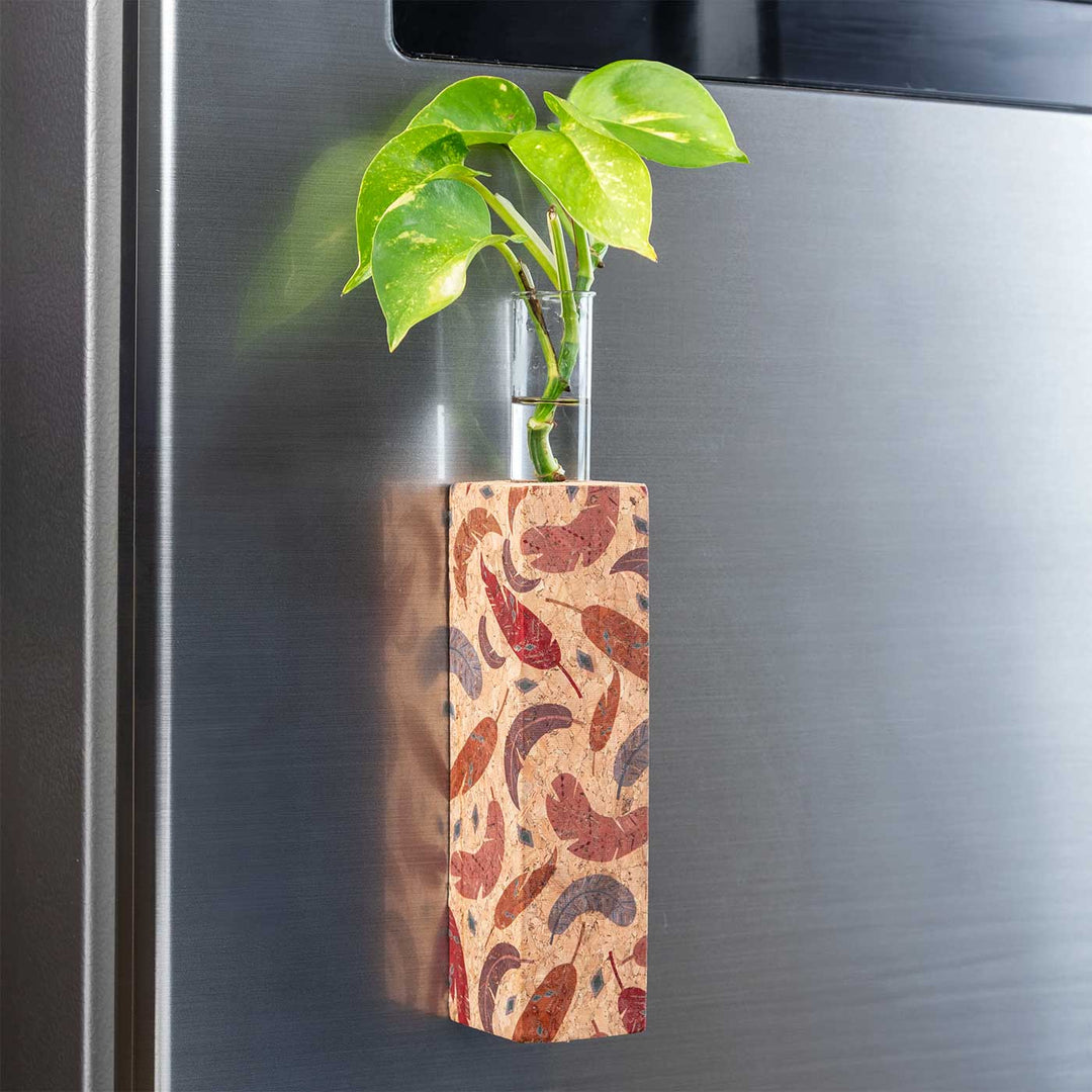 Handmade Leafy' Magnetic Test Tube Cork Planter