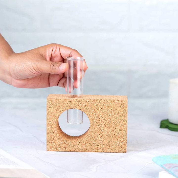 Handmade Minimal Test Tube Cork Planter