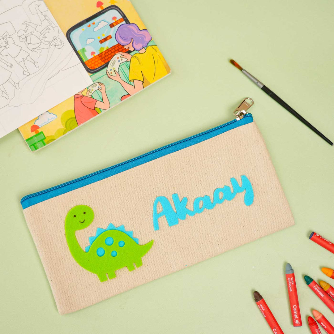 Personalized Dino Theme Stationary Pouch