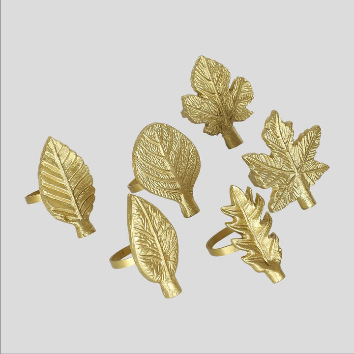 Handmade Leaves Design Napkin Ring | Set Of 6