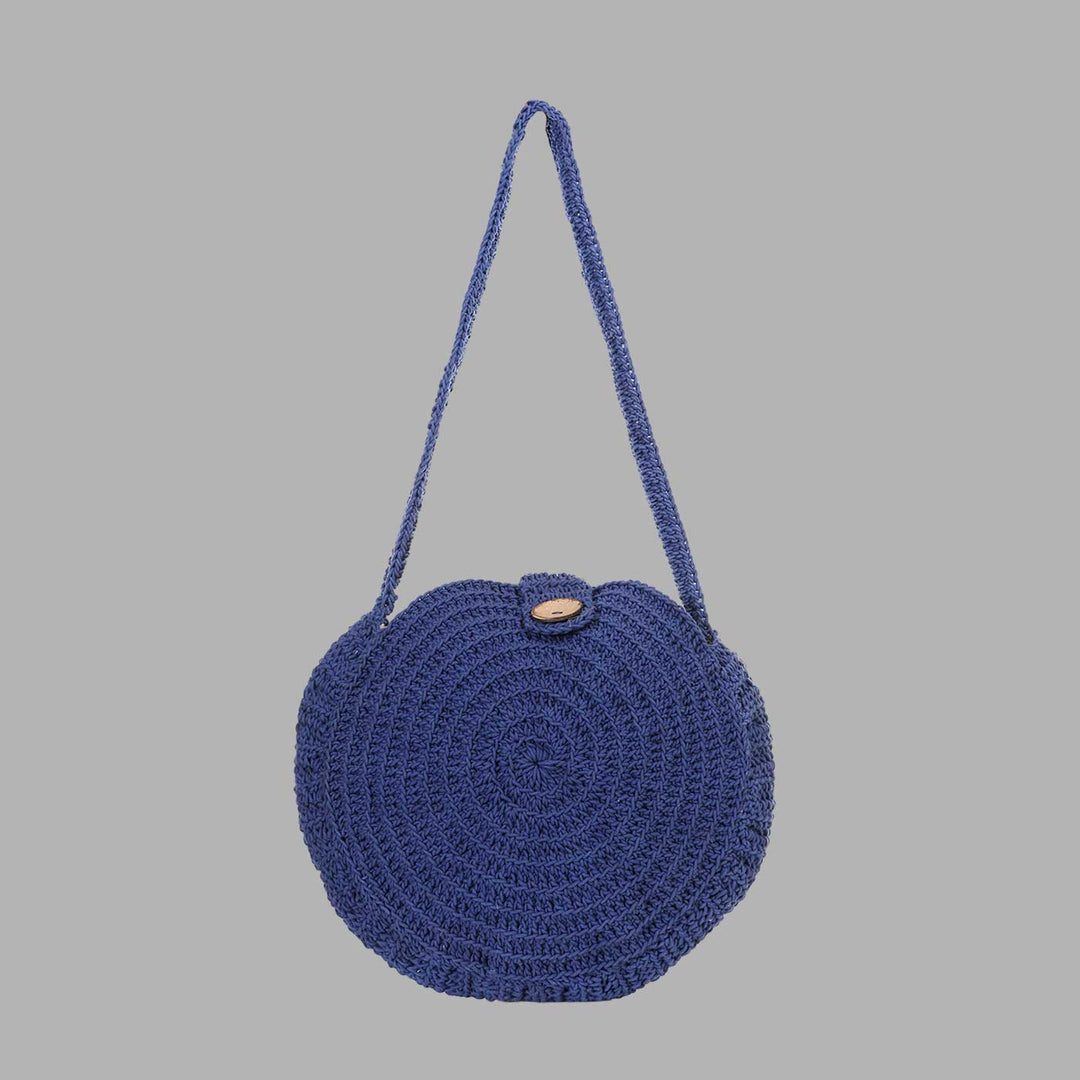 Handmade Crochet United Urbane Blue Crossbody Bag