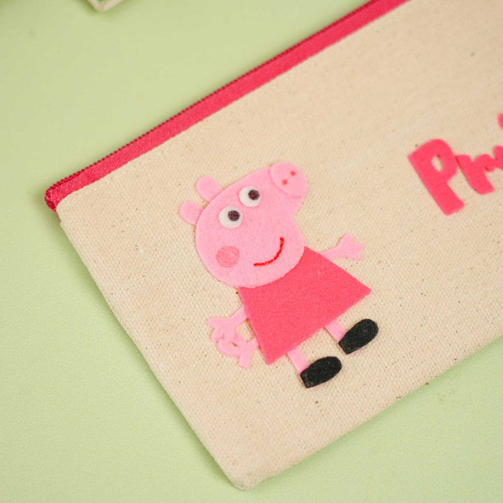 Personalized Peppa Pig Theme Stationary Pouch