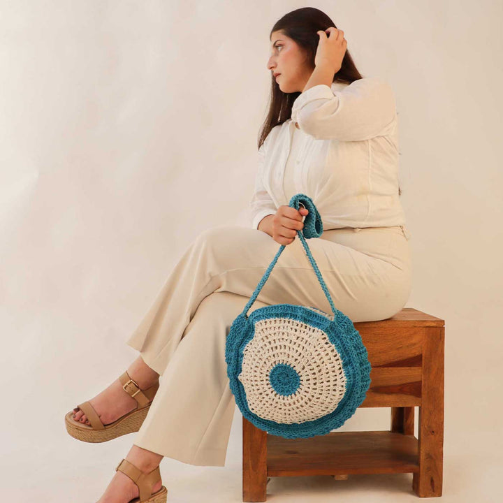 Handmade Crochet Mandala Shoulder Bag