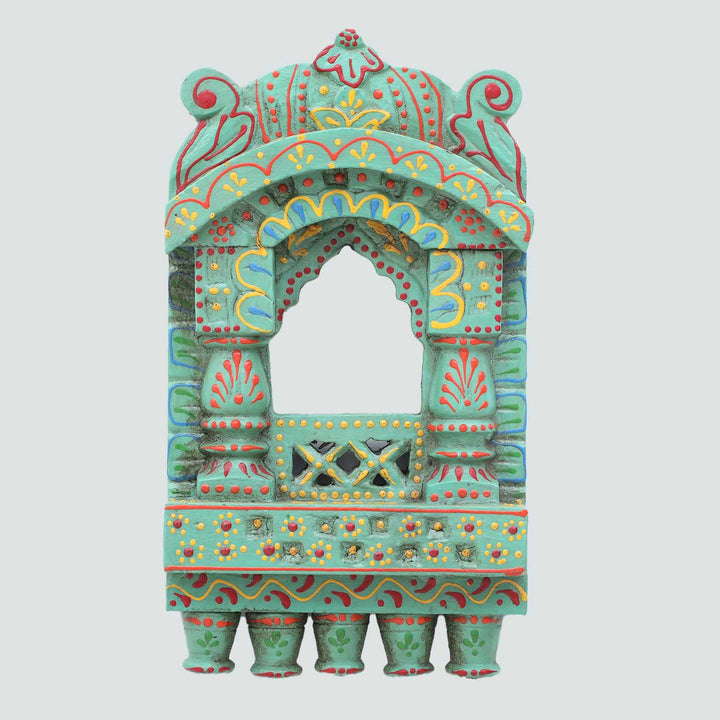 Handmade Traditional Sea Green Jharokha Wooden Jharokha