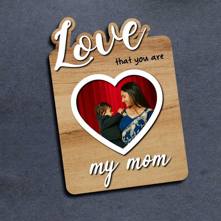 Photo Personalized Love You Mom Wooden Fridge Magnet