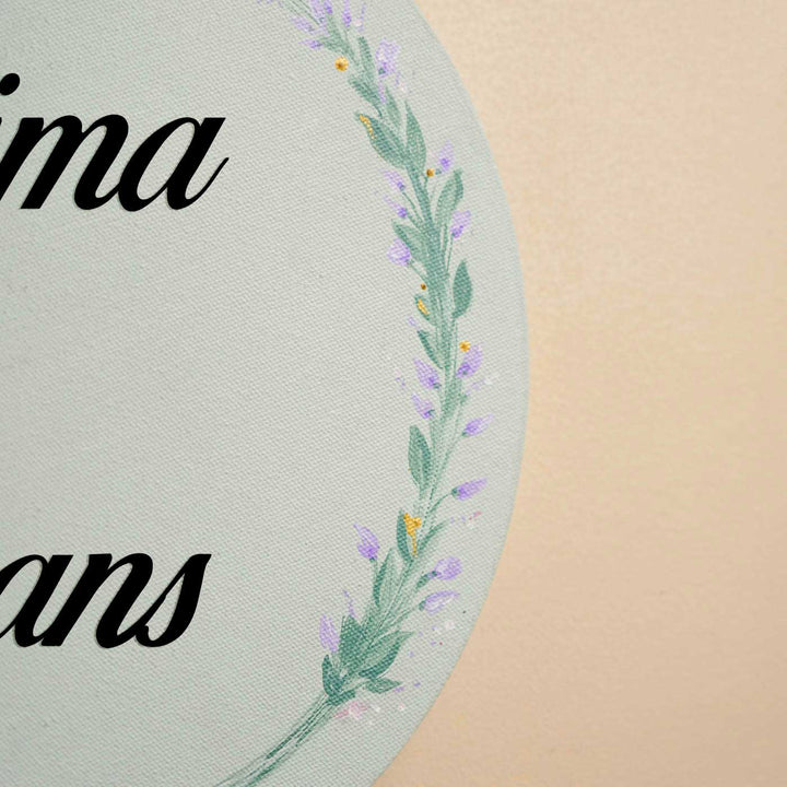 Personalized Floral Theme Mdf Wood Name Plate