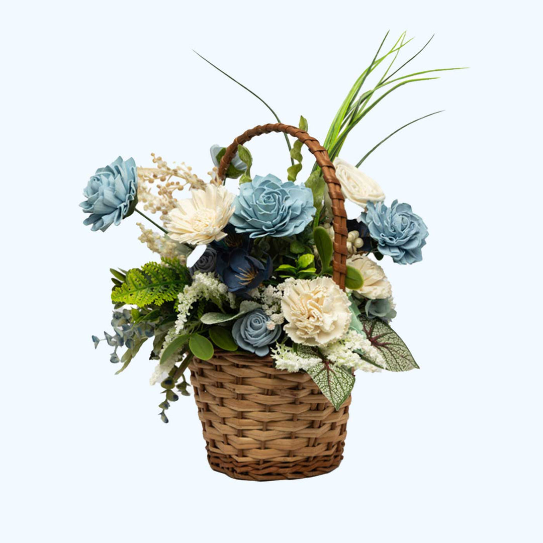 Handmade Aqua Bloom Shola Flower Centerpiece