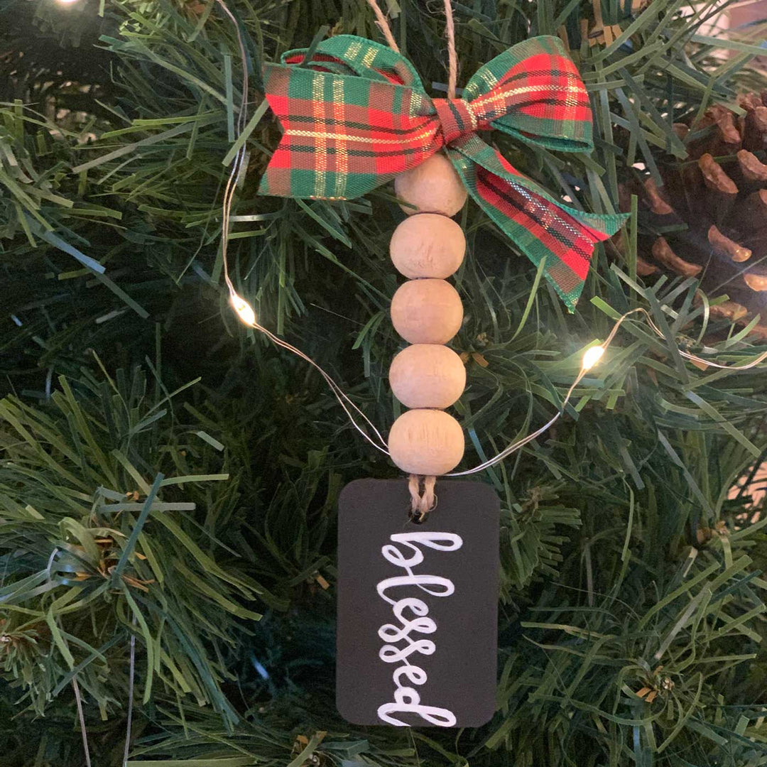 Personalized Bow & Beads Ornament For Christmas Tree Decoration