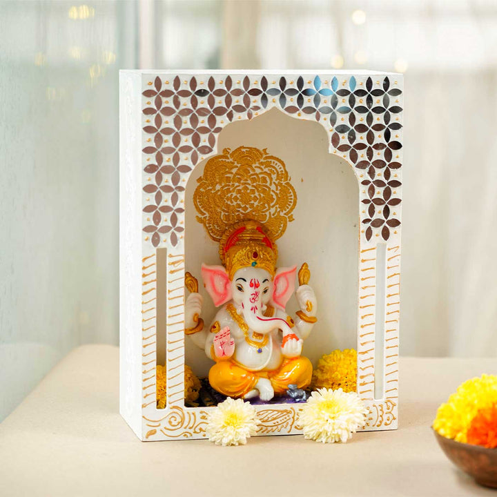 Handmade Wooden Mandir With Base