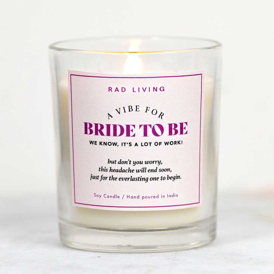 Hand Poured Bride To Be Fresh Lilies Scented Soy Wax Candle