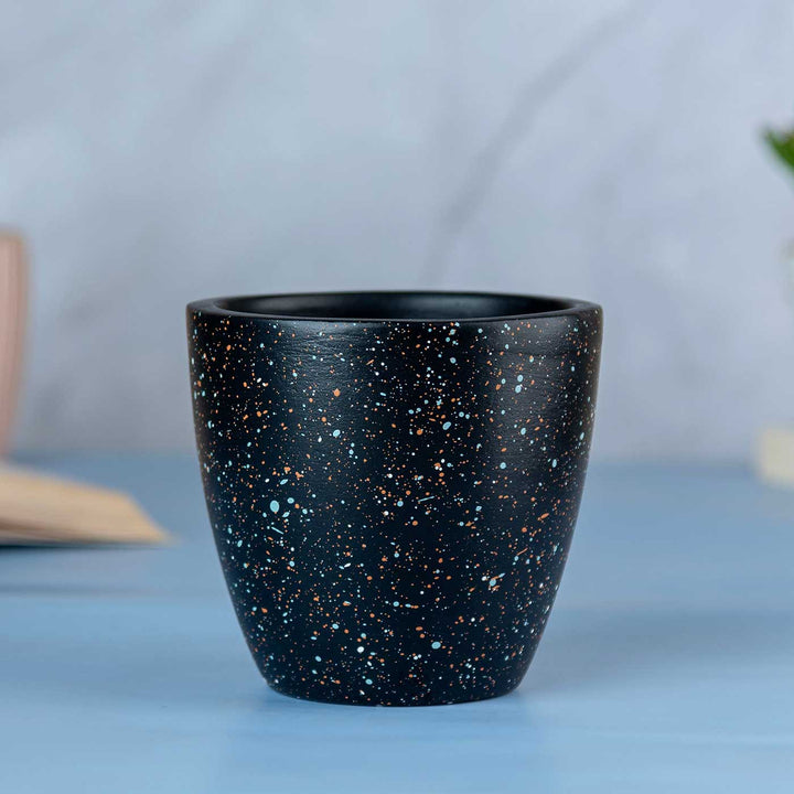 Black Galaxy Terracotta Planter Pot