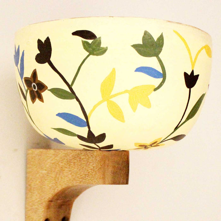 Handmade Leaf Pattern Terracotta Wall Lamp