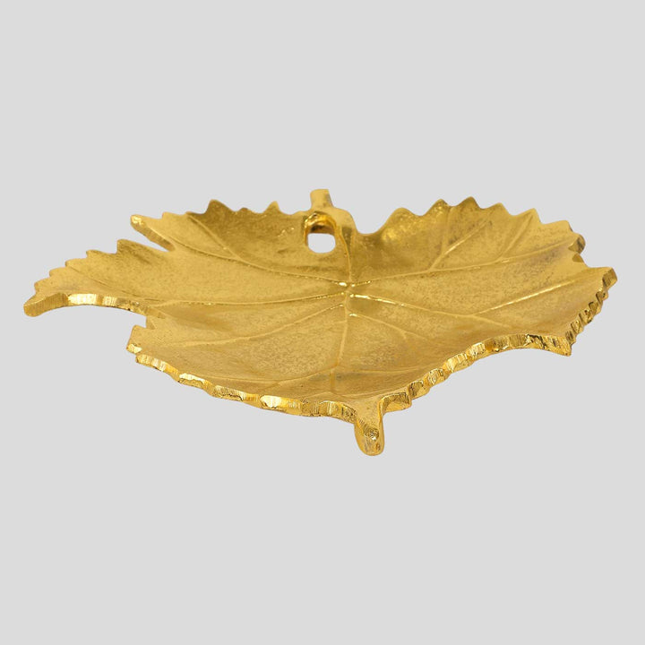 Handmade Large Gold Leaf Shaped Platter