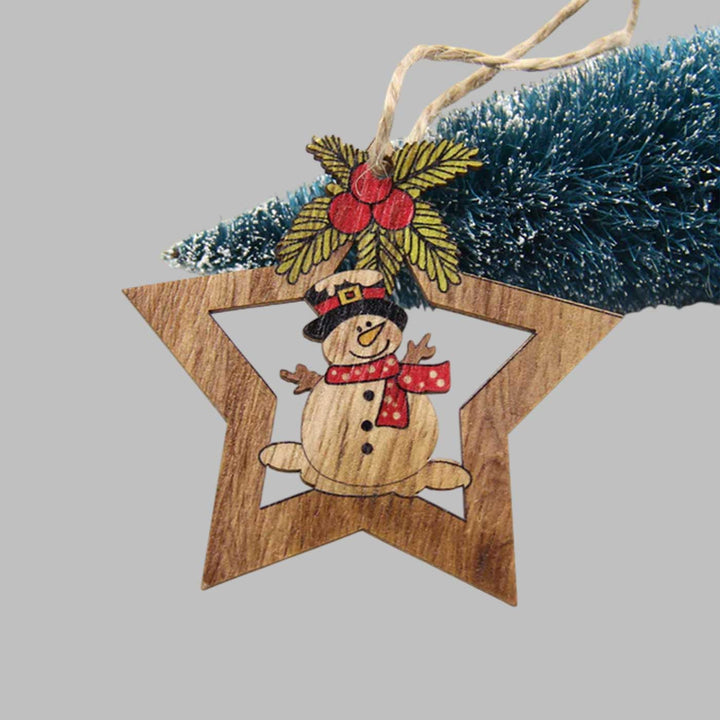 Handmade Timber Twinkle Star Wooden Ornaments For Christmas Tree Decoration | Set Of 4