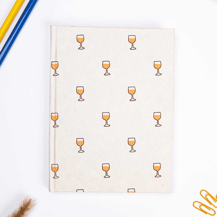 Handmade Unruled Wine Glass Journal | 120 Gsm, 48 Pages