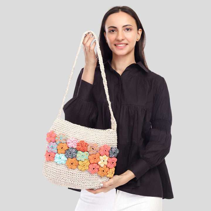 Handmade Crochet Multicolour Ibiza Crossbody Bag