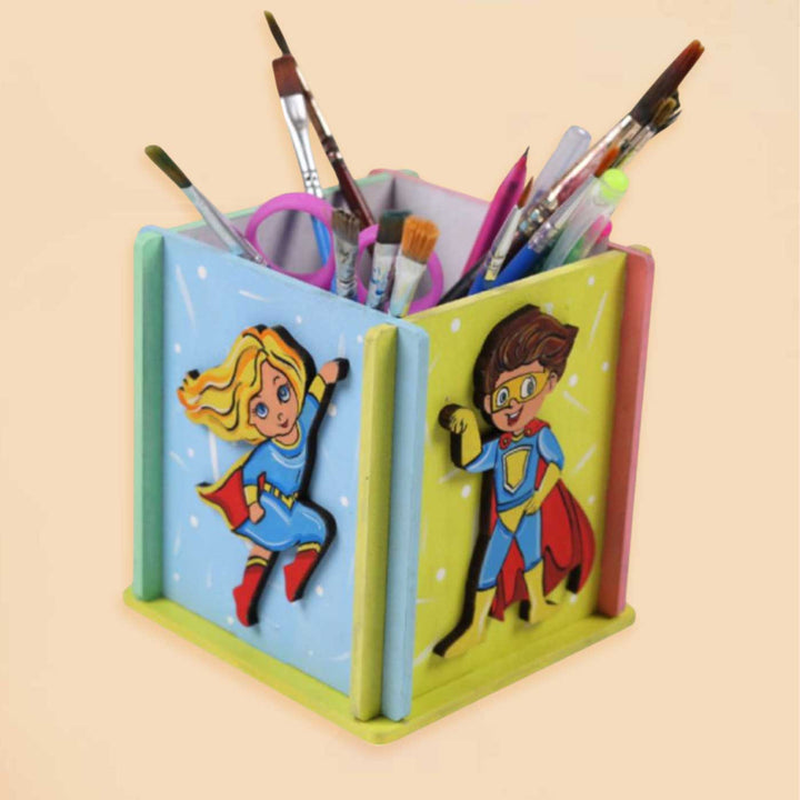 Pre Marked Make Your Own Kids Pen Stand MDF Wood DIY Kit