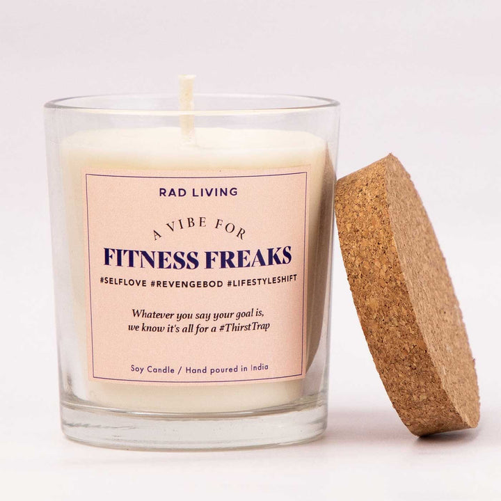 Hand Poured Fitness Freaks Cool Blue Scented Soy Wax Candle