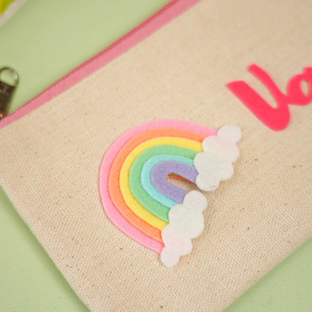 Personalized Rainbow Theme Stationary Pouch