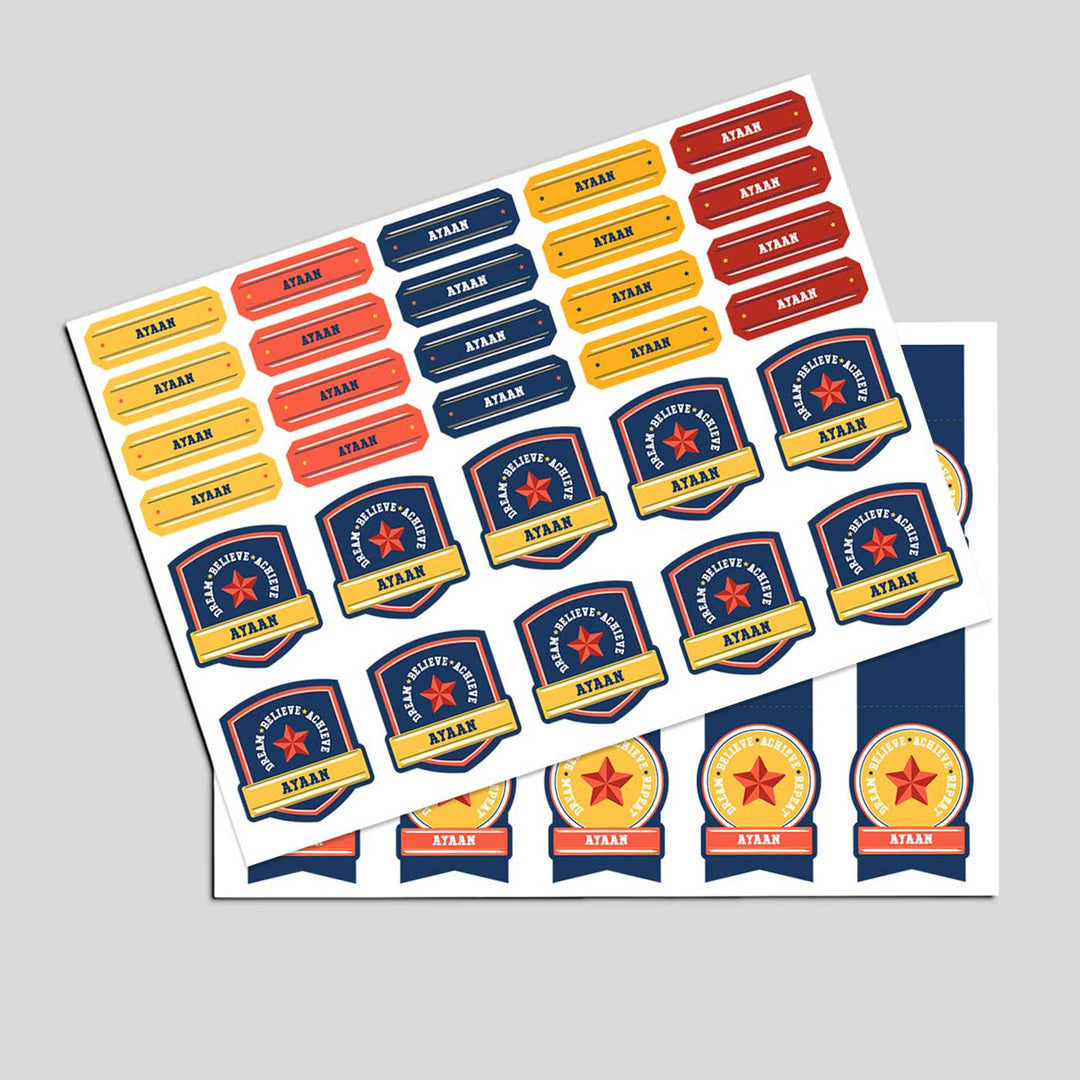 Personalized Jersey Number Theme Sticker Sheet | 40 Stickers