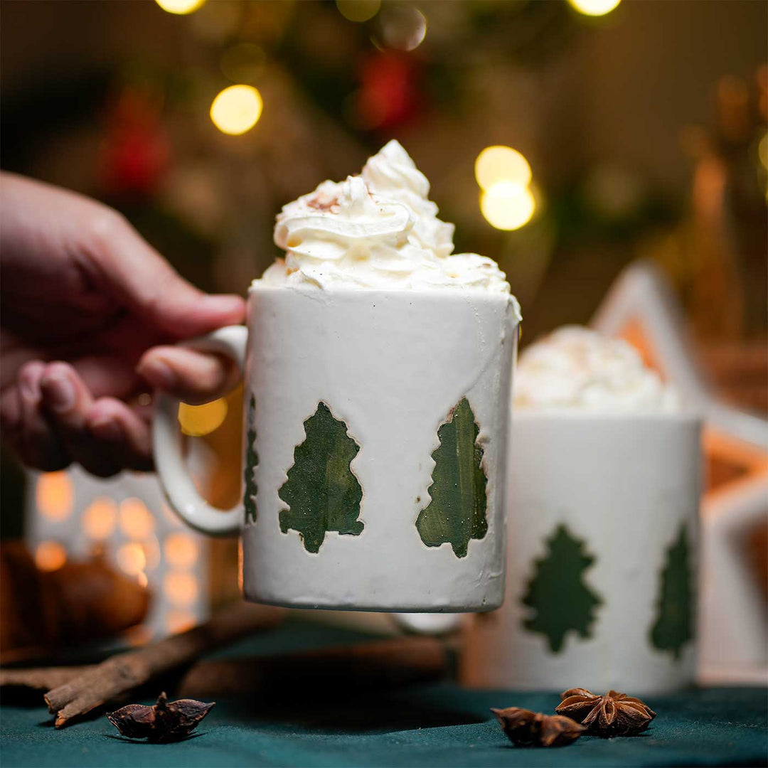 Snowy Xmas Tree Ceramic Mugs | Xmas Gifting Ideas