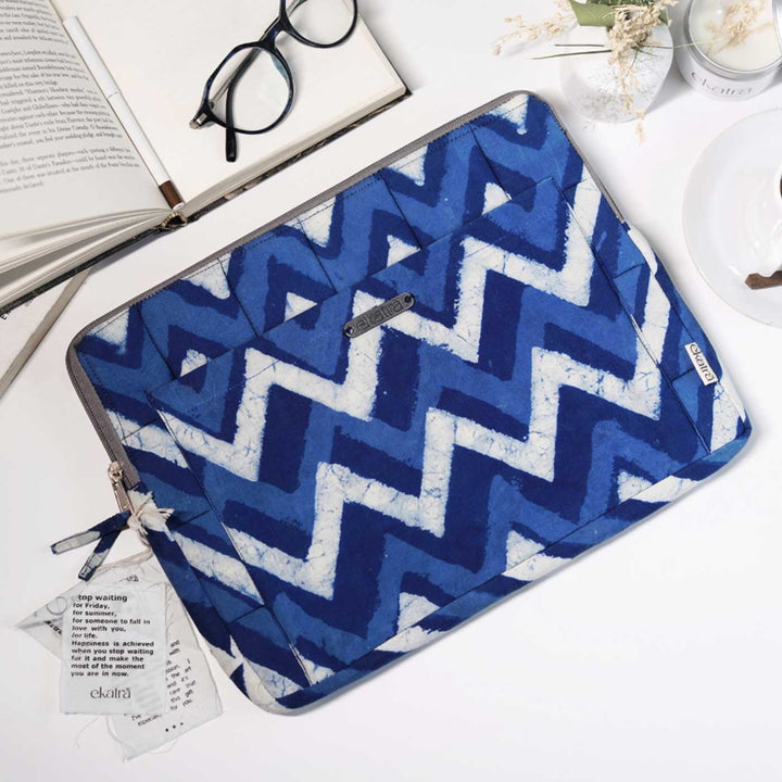 Indigo Chevron Laptop Sleeve