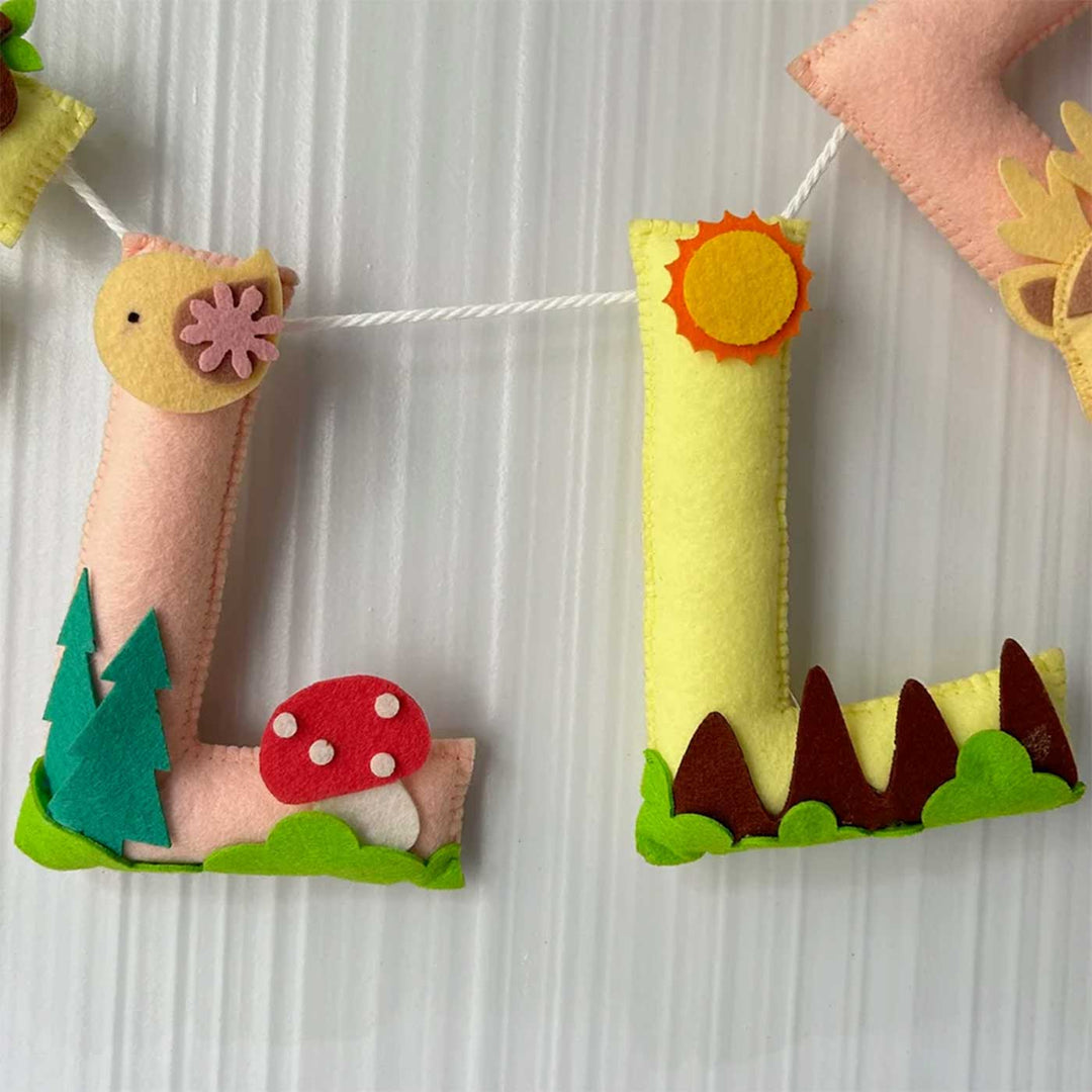 Personalized Woodlands Theme Felt Bunting / Garland For Kids