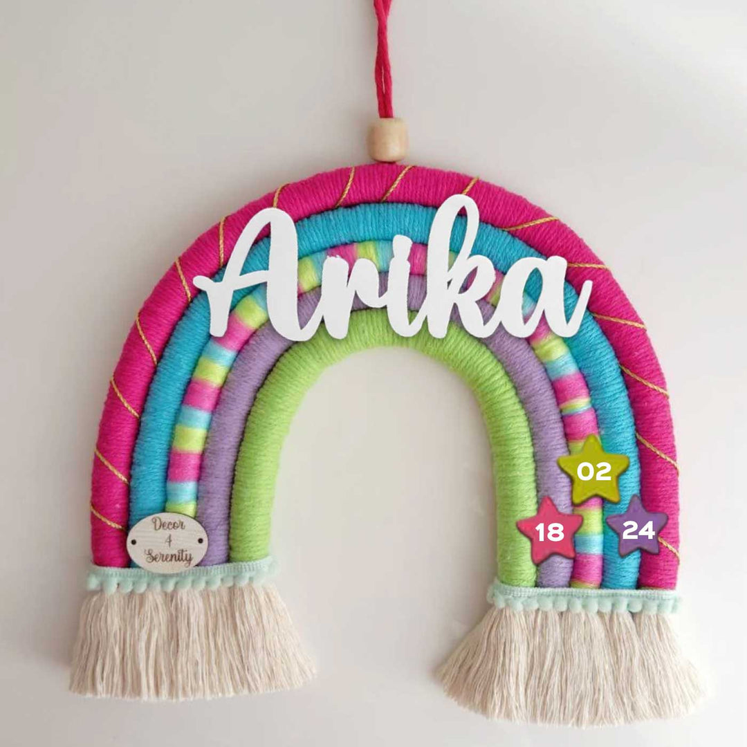 Macrame Rainbow Personalized Kids' Nameplate