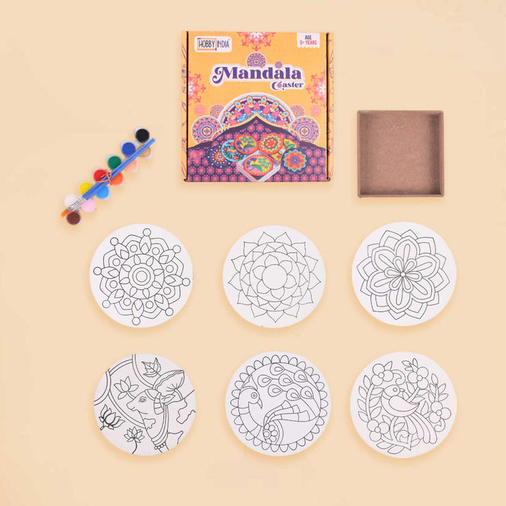 Pre Marked Mandala Coasters Painting MDF Wood DIY Kit