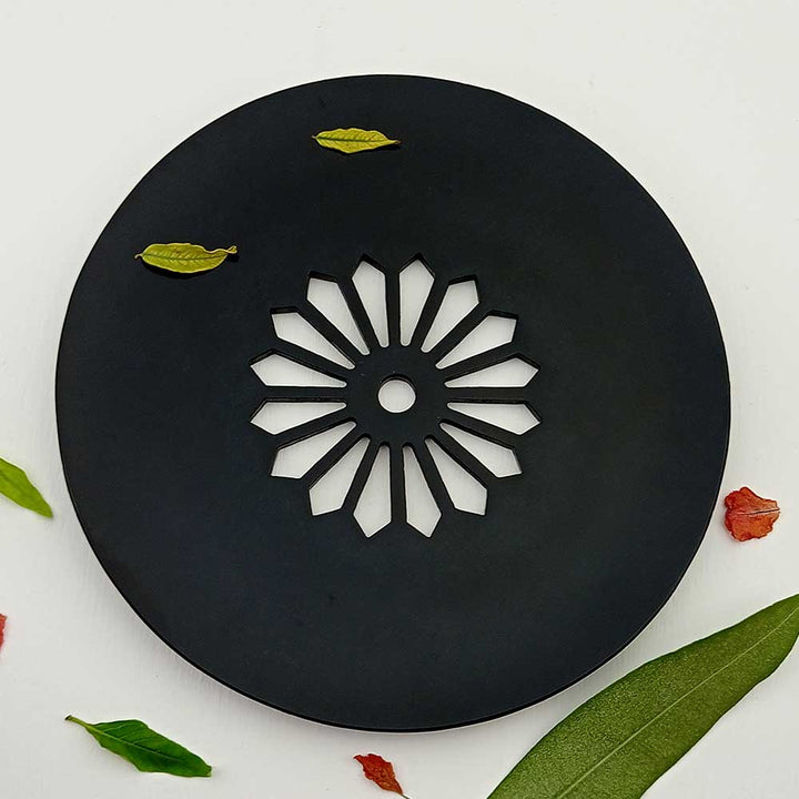 Handmade Black Adawi Stylish Serving Plate Candle Holder