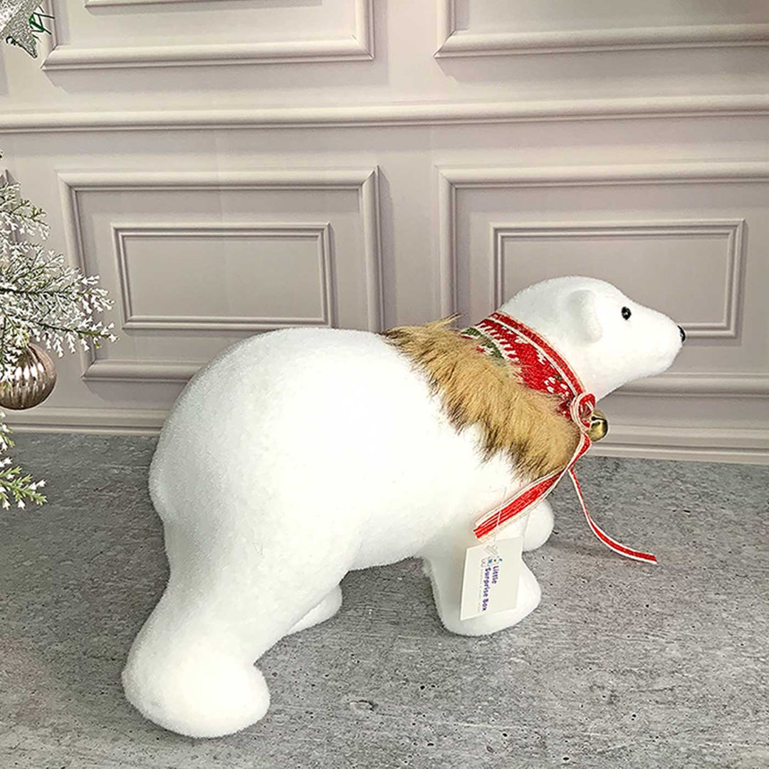 Medium Snow Polar Bear Decor For Christmas Table Decoration