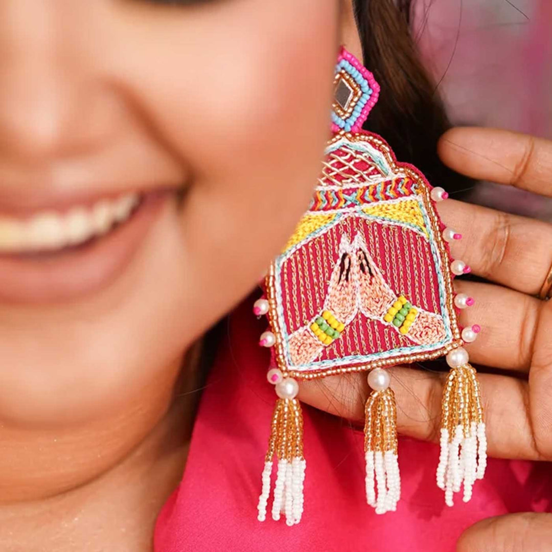 Handmade Baraati Beaded Earrings